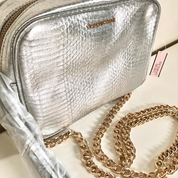 Victoria’s Secret Metallic Silver Tassel ZipUp Bag - Picture 2 of 9